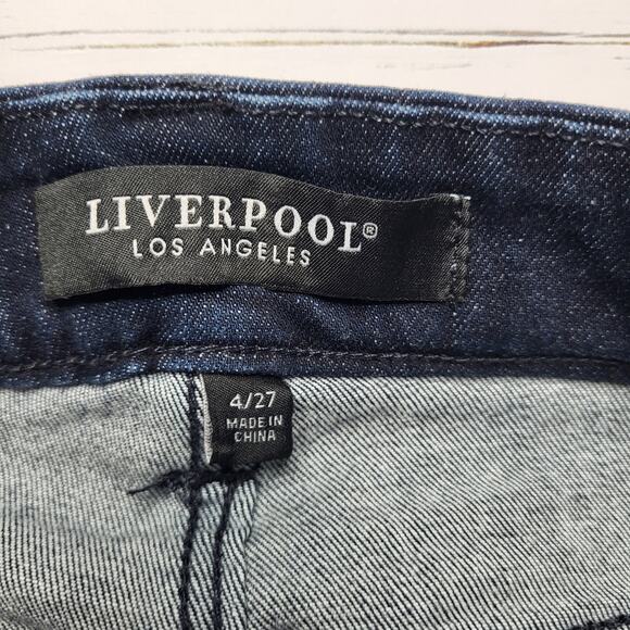 Liverpool Gia Glider Skinny Jeans Exposed Button Pull On Cornell Dark Wash 4 27 - Picture 8 of 10